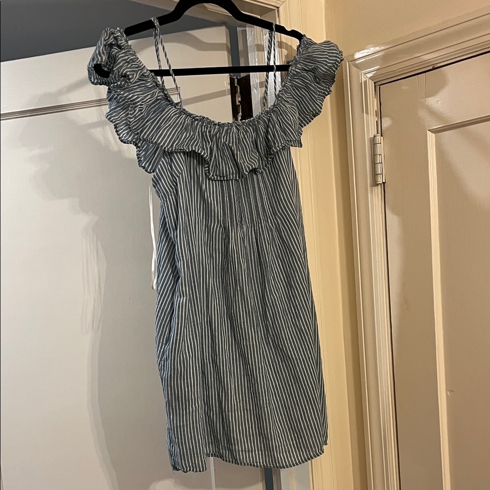 Greylin Blue and White Striped Dress